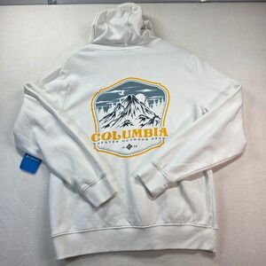 Columbia Mens Greater Outdoor Gear 1938 Hoodie White Mountain Back Graphic M NWT